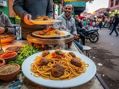 Recette de spaghetti aux boulettes de viande marocaines à la coriandre