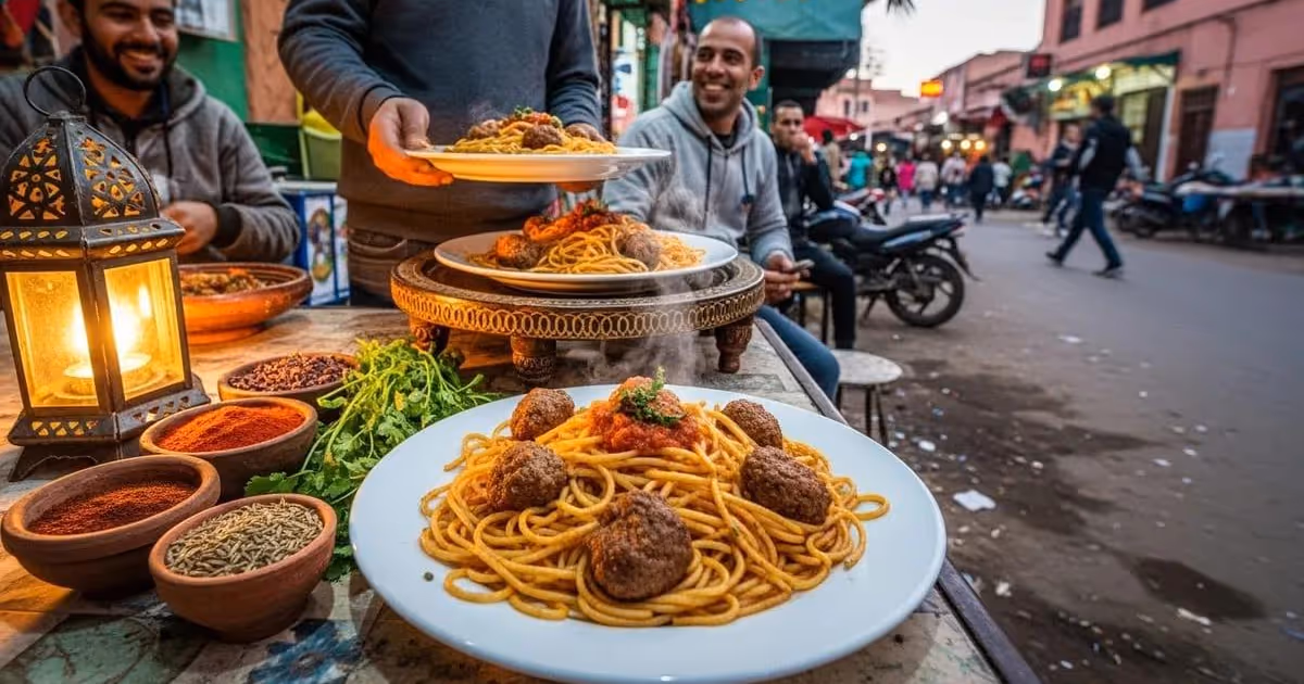 Recette de spaghetti aux boulettes de viande marocaines à la coriandre