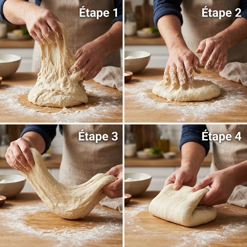 Planche tuto : les 4 étapes de la technique Slap and Fold italienne