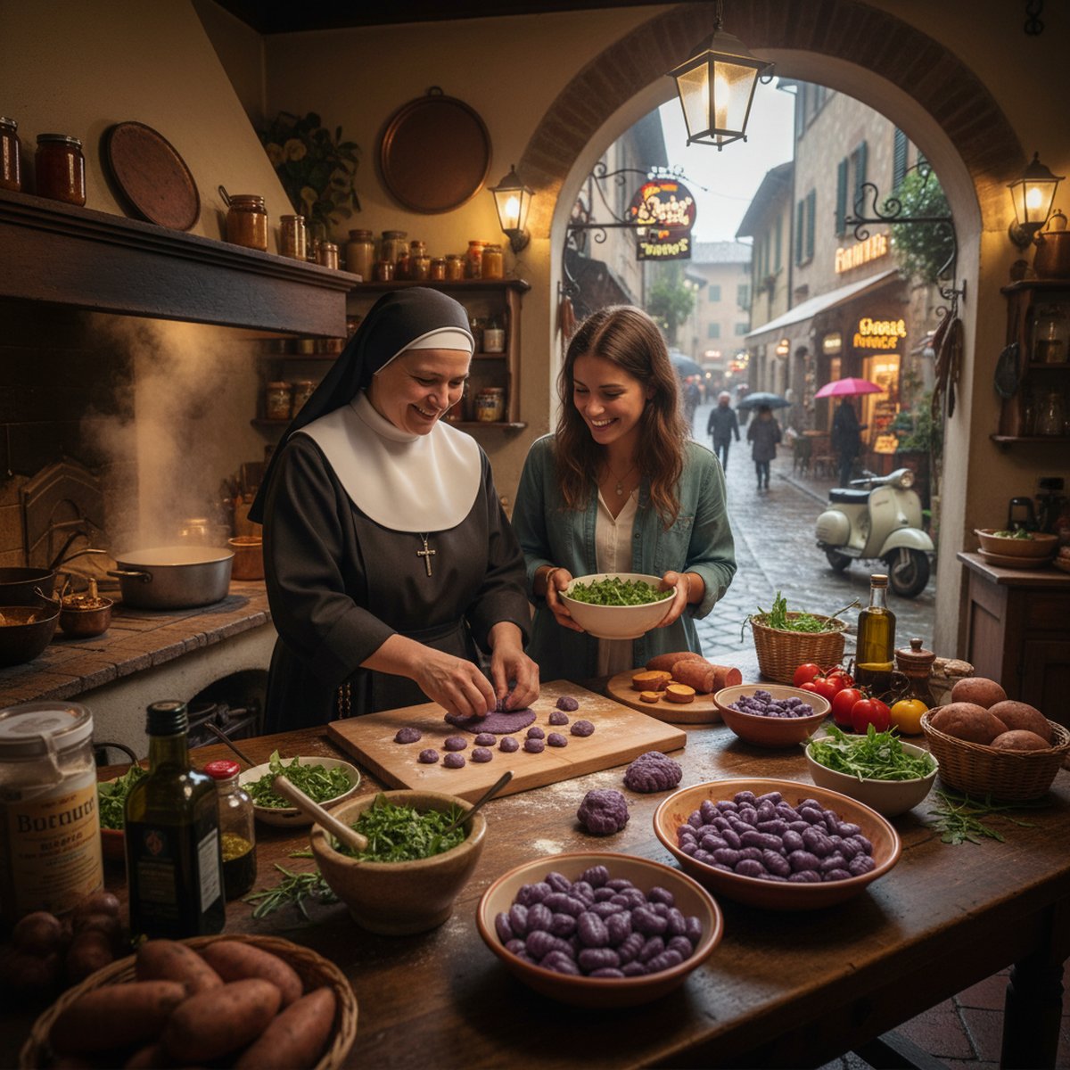 Recette de Gnocchi à la patate douce au pesto de roquette et noisette