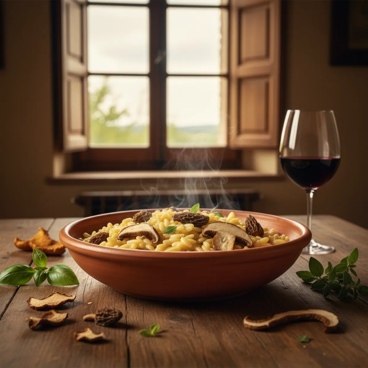 Orzo poulet champignons